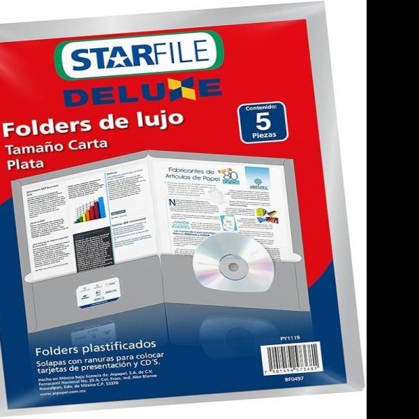 FOLDER PLAST. CTA. STARFILE DELUXE PLATA E.5 C.40
